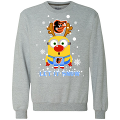 Minion Baltimore Orioles  Ugly Christmas Sweaters Let It Snow Sweatshirt - The White Eagles