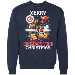 Alabama Crimson Tide T Shirts Minions Santa Claus Merry Christmas Sweatshirt - The White Eagles