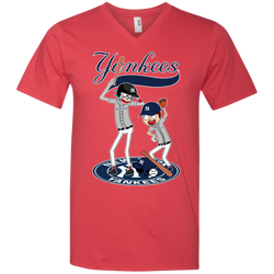 New York Yankees Baseball Rick And Morty Men's V-Neck T-Shirt - The White Eagles
