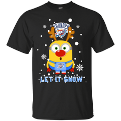 Minion Oklahoma City Thunder Ugly Christmas Sweaters Let It Snow Cotton T-Shirt - The White Eagles