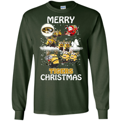 Missouri Tigers Ugly Christmas Sweaters Minions Santa Claus Merry Christmas LS Cotton T-Shirt - The White Eagles