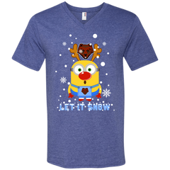 Minion Brown Bears Ugly Christmas Sweaters Let It Snow Men's V-Neck T-Shirt - The White Eagles