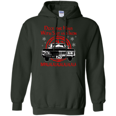 Deck The Halls With Salt And Iron Impala Lalalalalalala Supernatural Ugly Christmas Sweater Hoodie - The White Eagles