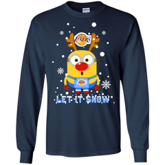 Minion Los Angeles Lakers Ugly Christmas Sweaters Let It Snow LS Cotton T-Shirt - The White Eagles
