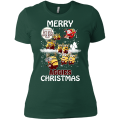 Texas A_amp_m Aggies Ugly Christmas Sweaters Minions Santa Claus Merry Christmas Ladies' Shirt - The White Eagles