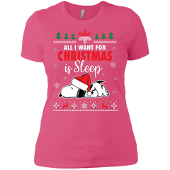 All I Want For Christmas Is Sleep Snoopy The Peanuts Movie Ladies' Shirt - The White Eagles