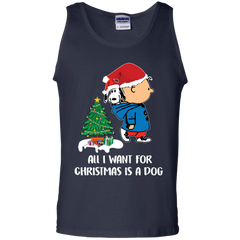 All I Want For Christmas Is A Dog Snoopy Charlie Brown The Peanuts Movie Tank Top - The White Eagles