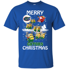 Florida Gators Ugly Christmas Sweaters Minions Santa Claus Merry Christmas Cotton T-Shirt - The White Eagles