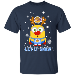 Minion Los Angeles Lakers Ugly Christmas Sweaters Let It Snow Cotton T-Shirt - The White Eagles