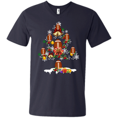 Christmas Is Coming Football Santa Claus Ugly Christmas Sweater Men's V-Neck T-Shirt - The White Eagles