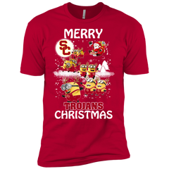Usc Trojans Ugly Christmas Sweaters Minions Santa Claus Merry Christmas Men's Sleeve Shirt - The White Eagles