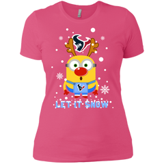 Minion Houston Texans Ugly Christmas Sweaters Let It Snow Ladies' Shirt - The White Eagles