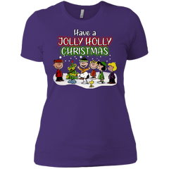 Have A Jolly Holly Christmas The Peanuts Movie Snoopy Charlie Brown Woodstock Ladies' Shirt - The White Eagles