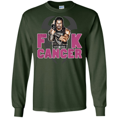 Roman Reigns Fuck Cancer Breast Cancer Awareness LS Cotton T-Shirt - The White Eagles