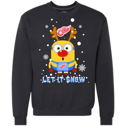 Minion Detroit Red Wings Ugly Christmas Sweaters Let It Snow Sweatshirt - The White Eagles