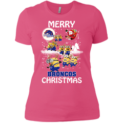 Boise State Broncos Ugly Christmas Sweaters Minions Santa Claus Merry Christmas Ladies' Shirt - The White Eagles