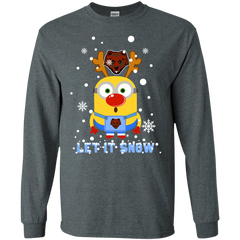 Minion Brown Bears Ugly Christmas Sweaters Let It Snow LS Cotton T-Shirt - The White Eagles
