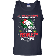 I Want For Christmas Is Staying In Bed Snoopy The Peanuts Movie Tank Top - The White Eagles