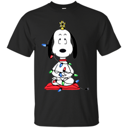 Snoopy Christmas Tree The Peanuts Movie Snoopy Cotton T-Shirt - The White Eagles