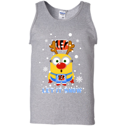 Minion Cincinnati Bengals Ugly Christmas Sweaters Let It Snow Tank Top - The White Eagles