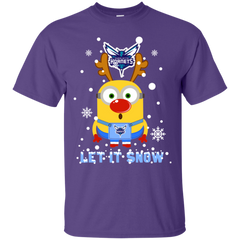 Minion Charlotte Hornets Ugly Christmas Sweaters Let It Snow Cotton T-Shirt - The White Eagles