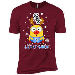 Minion Chicago White Sox  Ugly Christmas Sweaters Let It Snow Men's Sleeve Shirt - The White Eagles