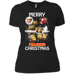 Bowling Green Falcons Ugly Christmas Sweaters Minions Santa Claus Merry Christmas Ladies' Shirt - The White Eagles