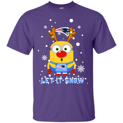 Minion New England Patriots Ugly Christmas Sweaters Let It Snow Cotton T-Shirt - The White Eagles