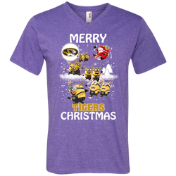 Missouri Tigers Ugly Christmas Sweaters Minions Santa Claus Merry Christmas Men's V-Neck T-Shirt - The White Eagles