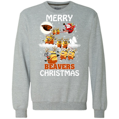 Oregon State Beavers Ugly Christmas Sweaters Minions Santa Claus Merry Christmas Sweatshirt - The White Eagles