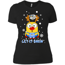 Minion Nashville Predators Ugly Christmas Sweaters Let It Snow Ladies' Shirt - The White Eagles