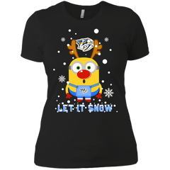 Minion Nashville Predators Ugly Christmas Sweaters Let It Snow Ladies' Shirt - The White Eagles