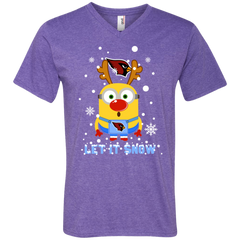 Minion Arizona Cardinal Ugly Christmas Sweaters Let It Snow Men's V-Neck T-Shirt - The White Eagles