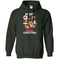 San Diego State Athletics Ugly Christmas Sweaters Minions Santa Claus Merry Christmas Hoodie - The White Eagles