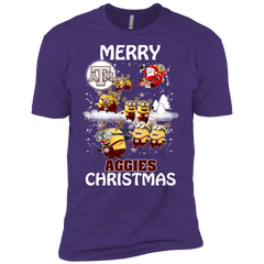 Texas A_amp_m Aggies Ugly Christmas Sweaters Minions Santa Claus Merry Christmas Men's Sleeve Shirt - The White Eagles