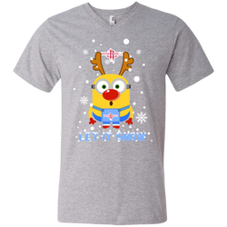 Minion Houston Rockets Ugly Christmas Sweaters Let It Snow Men's V-Neck T-Shirt - The White Eagles