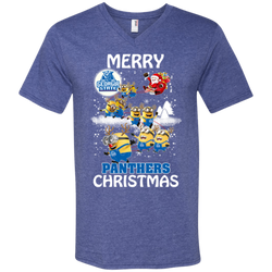 Georgia State Panthers Ugly Christmas Sweaters Minions Santa Claus Merry Christmas Men's V-Neck T-Shirt - The White Eagles