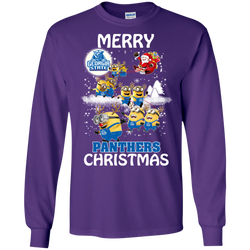 Georgia State Panthers Ugly Christmas Sweaters Minions Santa Claus Merry Christmas LS Cotton T-Shirt - The White Eagles