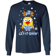 Minion New Hampshire Wildcats Ugly Christmas Sweaters Let It Snow LS Cotton T-Shirt - The White Eagles