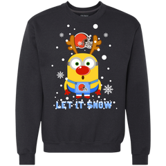 Minion Cleveland Browns Ugly Christmas Sweaters Let It Snow Sweatshirt - The White Eagles