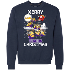 Lsu Tigers Ugly Christmas Sweaters Minions Santa Claus Merry Christmas Sweatshirt - The White Eagles