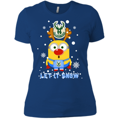 Minion Milwaukee Bucks Ugly Christmas Sweaters Let It Snow Ladies' Shirt - The White Eagles