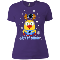 Minion Carolina Panthers Ugly Christmas Sweaters Let It Snow Ladies' Shirt - The White Eagles