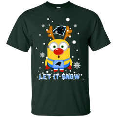 Minion Carolina Panthers Ugly Christmas Sweaters Let It Snow Cotton T-Shirt - The White Eagles