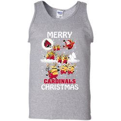 Ball State Cardinals Ugly Christmas Sweaters Minions Santa Claus Merry Christmas Tank Top - The White Eagles