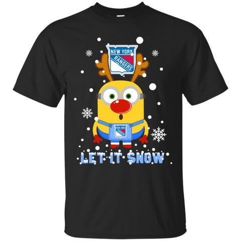Minion New York Rangers Ugly Christmas Sweaters Let It Snow Cotton T-Shirt - The White Eagles