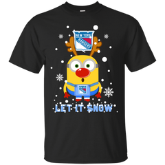 Minion New York Rangers Ugly Christmas Sweaters Let It Snow Cotton T-Shirt - The White Eagles
