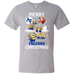 Air Force Falcons T Shirts Minions Santa Claus Merry Christmas Hoodies Sweatshirts Men's V-Neck T-Shirt - The White Eagles