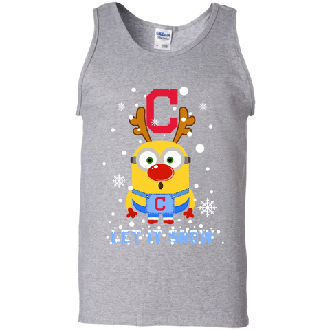 Minion Cleveland Indians  Ugly Christmas Sweaters Let It Snow Tank Top - The White Eagles