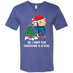 All I Want For Christmas Is A Dog Snoopy Charlie Brown The Peanuts Movie Men's V-Neck T-Shirt - The White Eagles